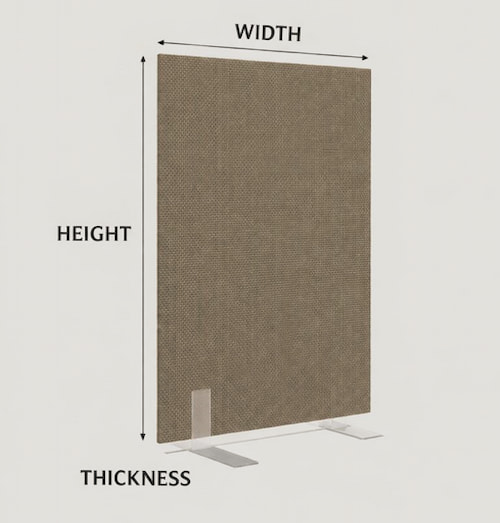 Diagram of office acoustic divider DECOSOFT
